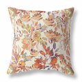 Palacedesigns 18 in. Florals Indoor & Outdoor Zippered Throw Pillow Red Peach & Cream PA3101195